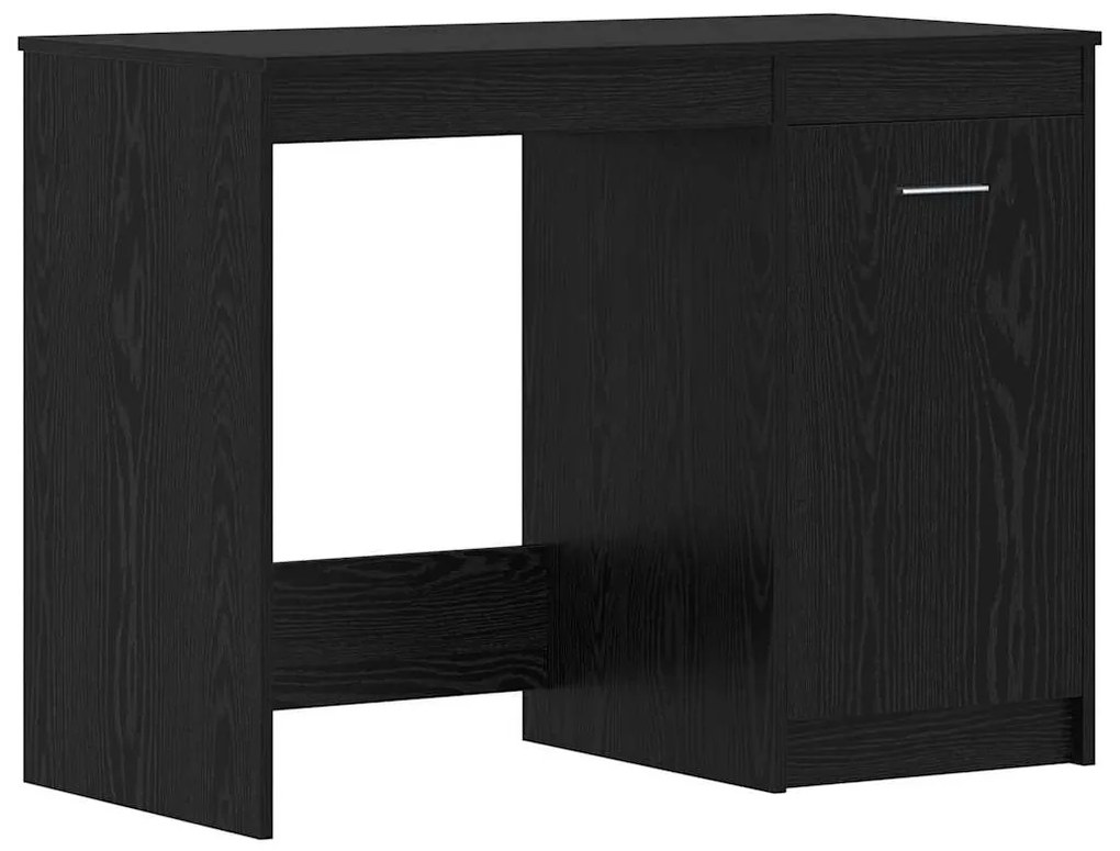 vidaXL Γραφείο με ράφι Μαύρη δρυς 140 x 50 x 76 εκ. Επεξεργασμένο ξύλο