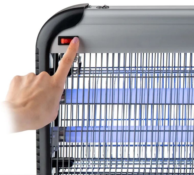 Λαμπτήρας εντόμων Muhler MIK-100 1003954, 40W, 100 m2, Ασφαλής για ανθρώπους και ζώα, Αθόρυβη λειτουργία, Μαύρο/γκρι