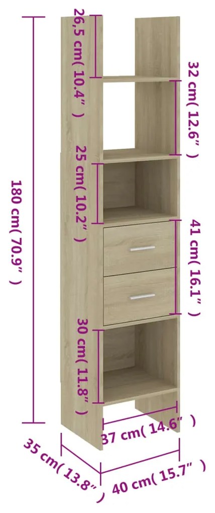 ΒΙΒΛΙΟΘΗΚΗ ΧΡΩΜΑ SONOMA ΔΡΥΣ 40 X 35 X 180 ΕΚ. ΑΠΟ ΜΟΡΙΟΣΑΝΙΔΑ 803419