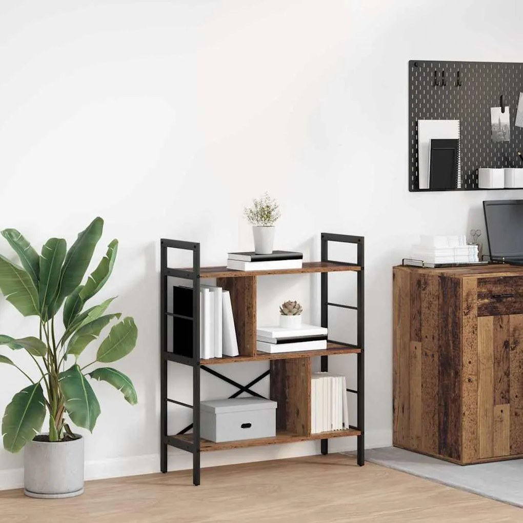 vidaXL Ράφι Βιβλίων Παλιό Ξύλο 75 x 30 x 91 εκ. Επεξεργασμένο ξύλο