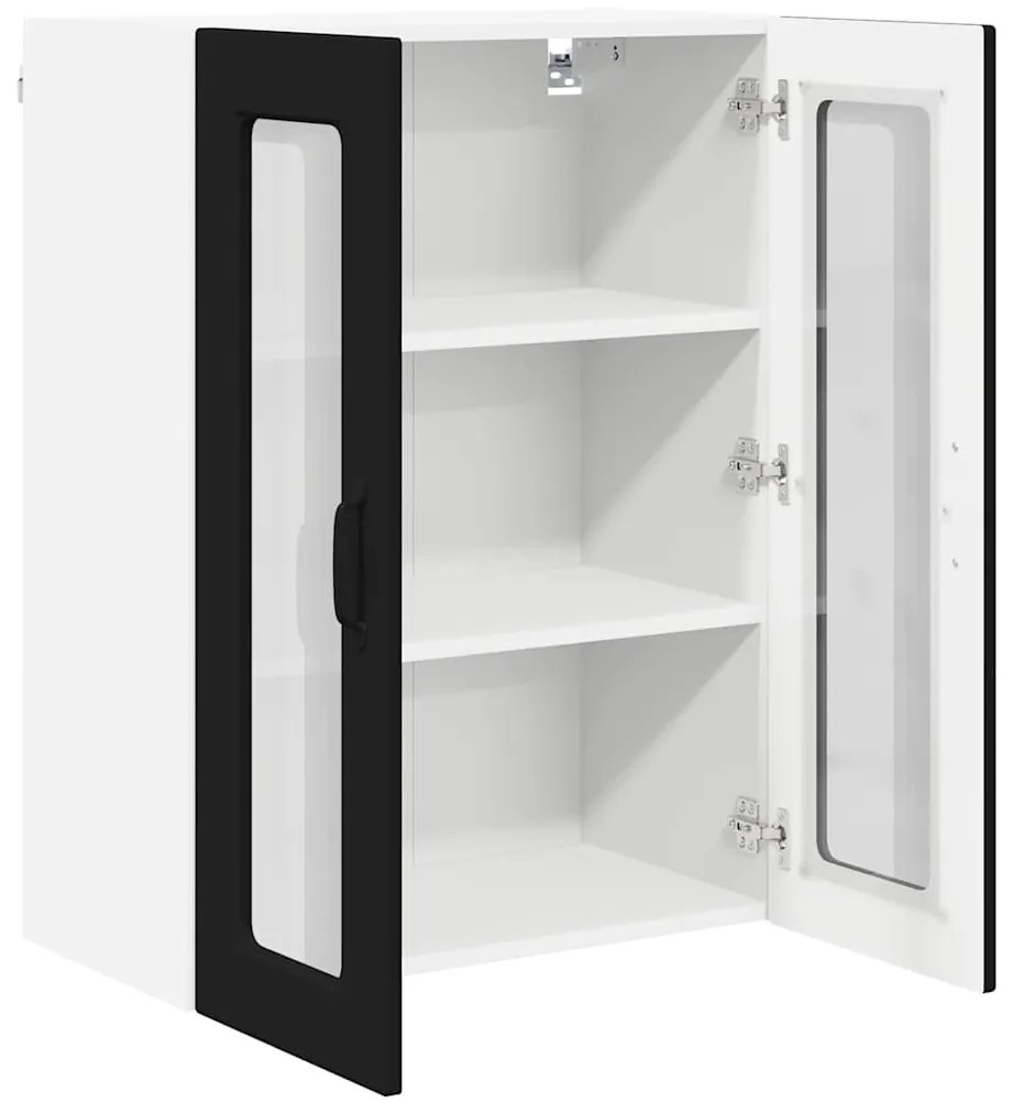 vidaXL Κρεμαστό ντουλάπι κουζίνας με ράφι Μαύρο 60 x 31 x 80 εκ.