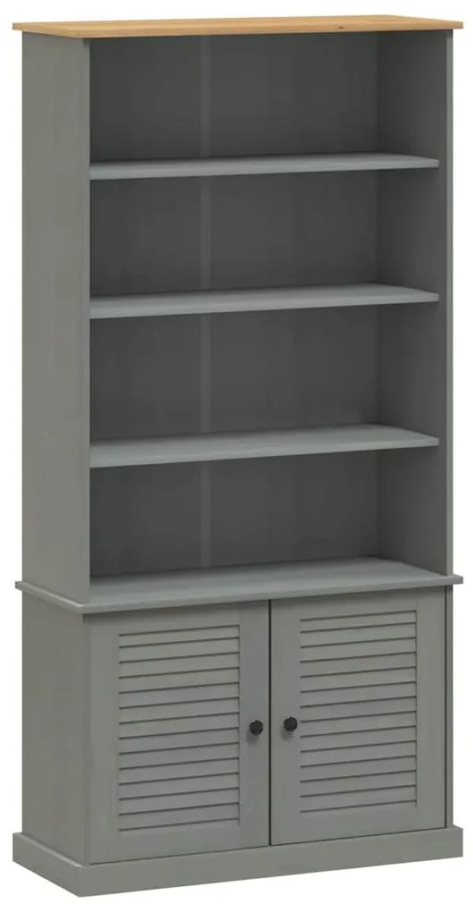 vidaXL Βιβλιοθήκη VIGO Γκρι 85 x 35 x 170 εκ. από Μασίφ Ξύλο Πεύκου