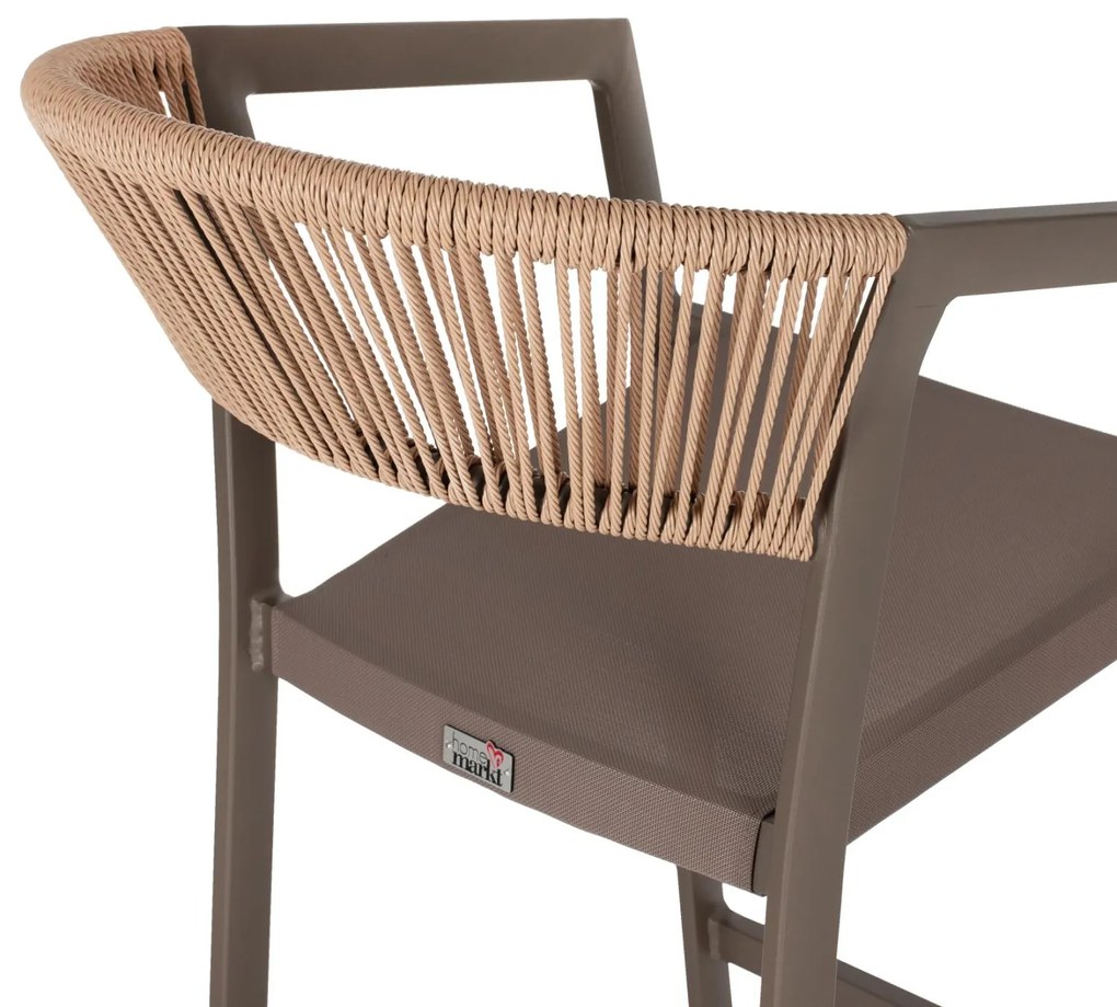 ΣΚΑΜΠΟ ΑΛΟΥΜΙΝΙΟΥ ΜΕ ΜΠΡΑΤΣΑ ΣΑΜΠΑΝΙΖΕ RATTAN ΛΕΥΚΟ TEXTLINE  56x58x105Y εκ. 56x58x105 εκ.