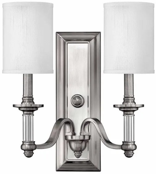 Απλίκα Φωτιστικό Τοίχου 2xE14 Νίκελ Sussex HK-SUSSEX2 Elstead Lighting-HK-SUSSEX2-Νίκελ Ματ HK-SUSSEX2