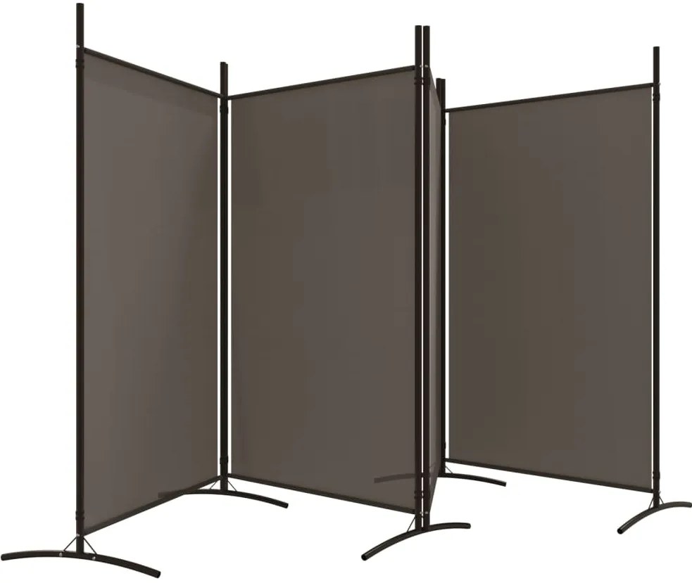 vidaXL Διαχωριστικό Δωματίου με 4 Πάνελ Ανθρακί 346x180 εκ. από Ύφασμα