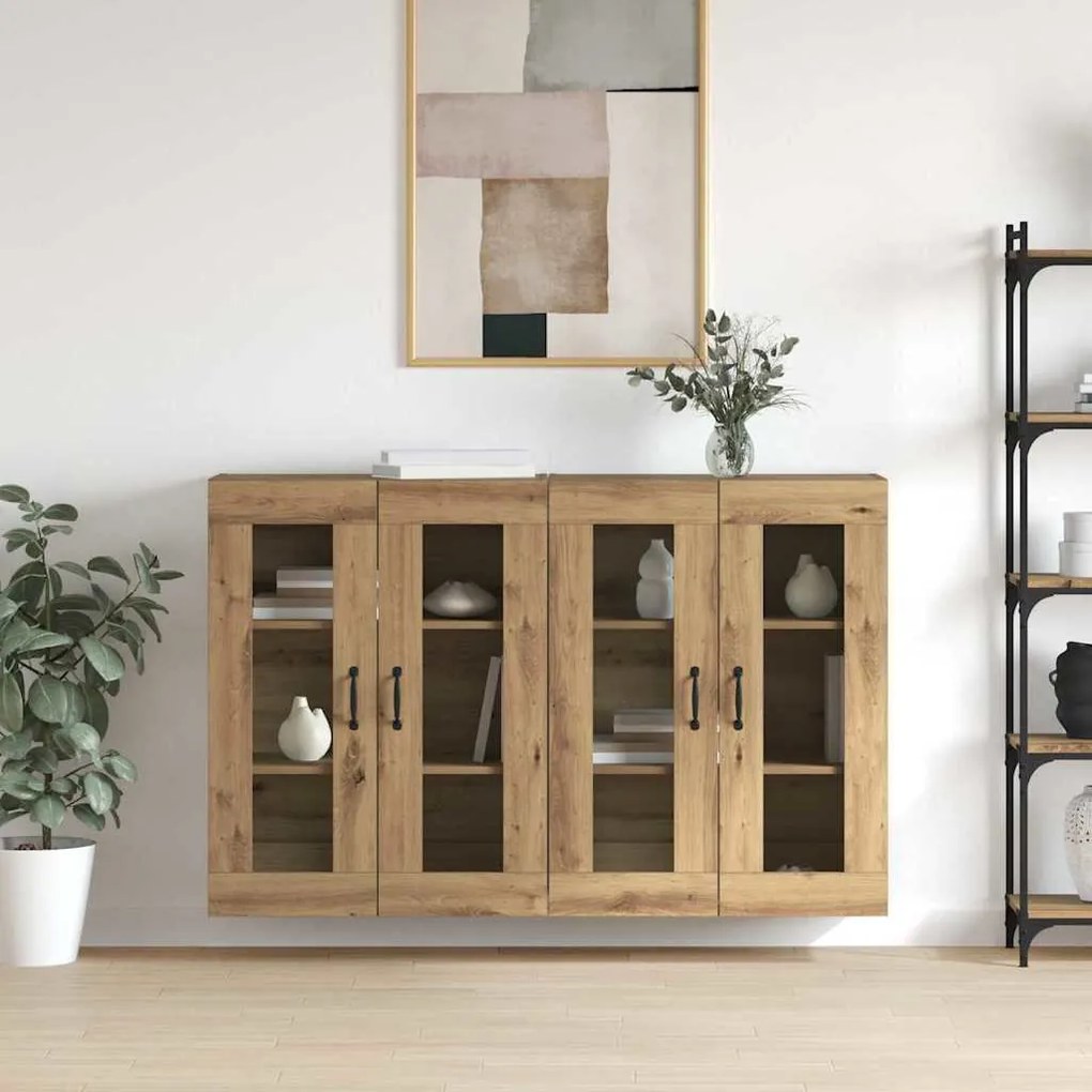vidaXL Ντουλάπια Τοίχου 2 pcs artisan δρυς 69.5 x 34 x 90 εκ.