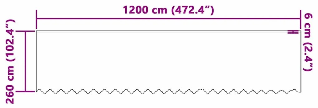 vidaXL Κουρτίνες με κουρτίνες Floral Λευκό 1200 x 260 εκ. Πολυεστέρας