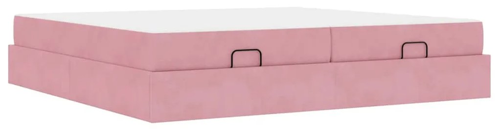 vidaXL Σκελετός Κρεβατιού Ροζ 200 x 200 cm Βελούδο