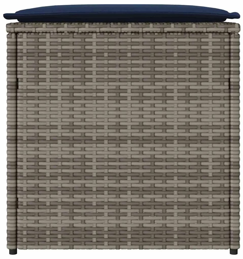 vidaXL Κουτί Μαξιλαριών Γκρι 50 x 50 x 50 cm συνθετικό ρατάν