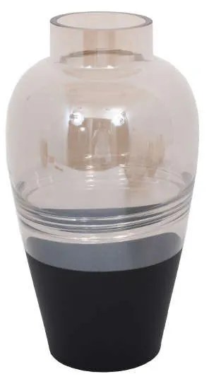 Βάζο 373-92-268 Amber Black-Clear 15x33cm Γυαλί