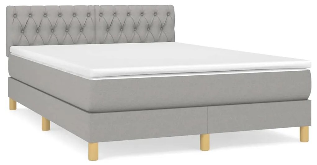 ΚΡΕΒΑΤΙ BOXSPRING ΜΕ ΣΤΡΩΜΑ ΑΝΟΙΧΤΟ ΓΚΡΙ 140X200 ΕΚ. ΥΦΑΣΜΑΤΙΝΟ 3140857