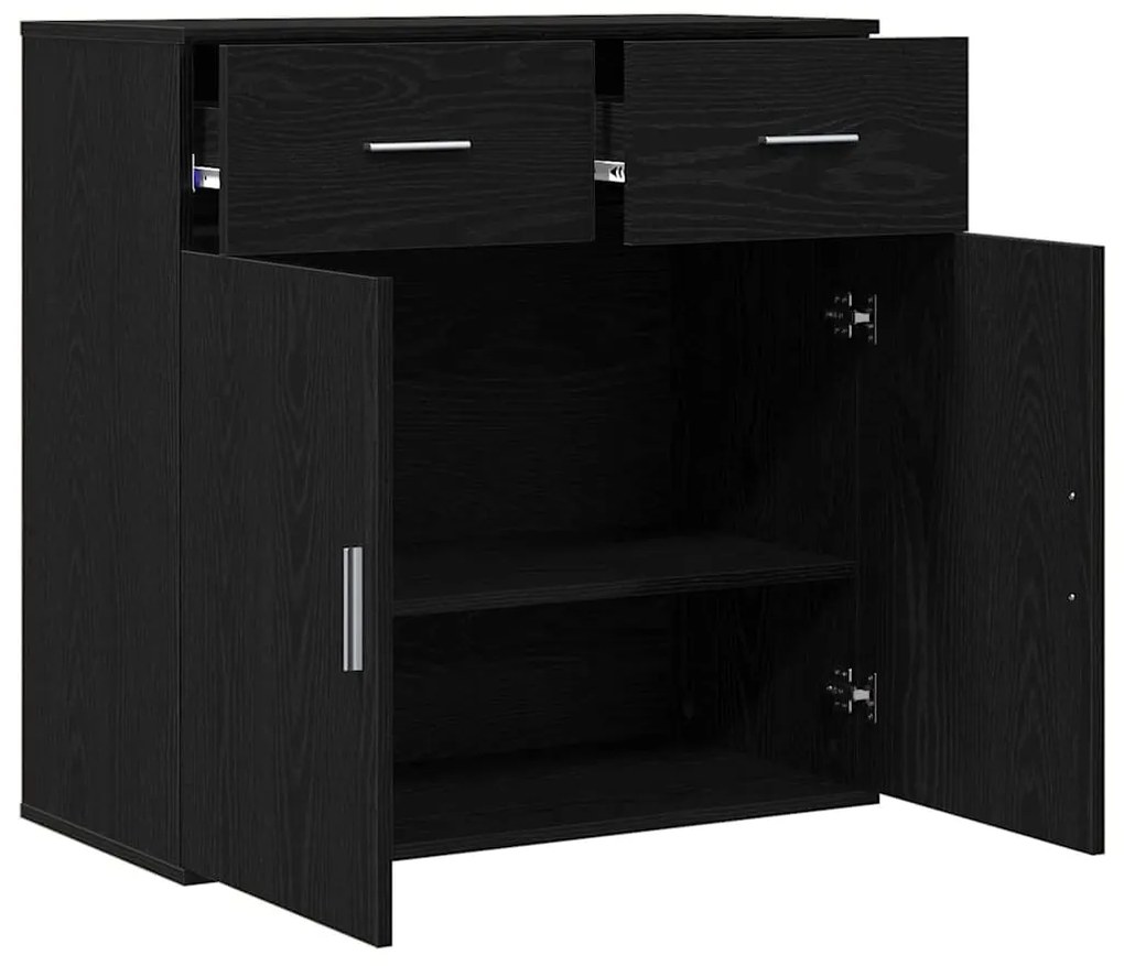 vidaXL Πλαϊνό γραφείο Μαύρη Οξυά 78 x 38 x 80 εκ Επεξεργασμένο ξύλο