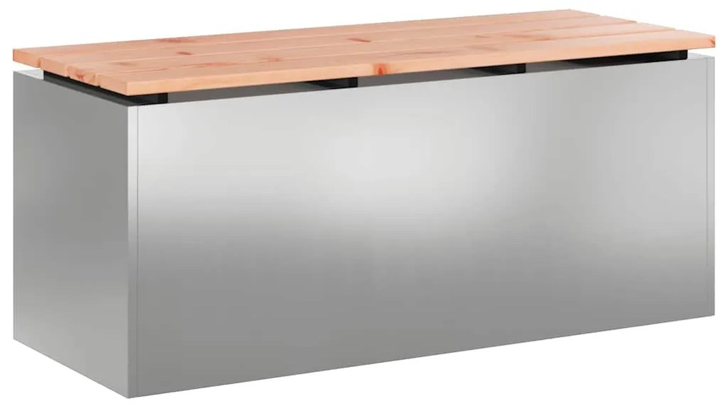 vidaXL Παγκάκι κήπου Ασημί 100 x 40 x 43 εκ Γαλβανισμένος χάλυβας