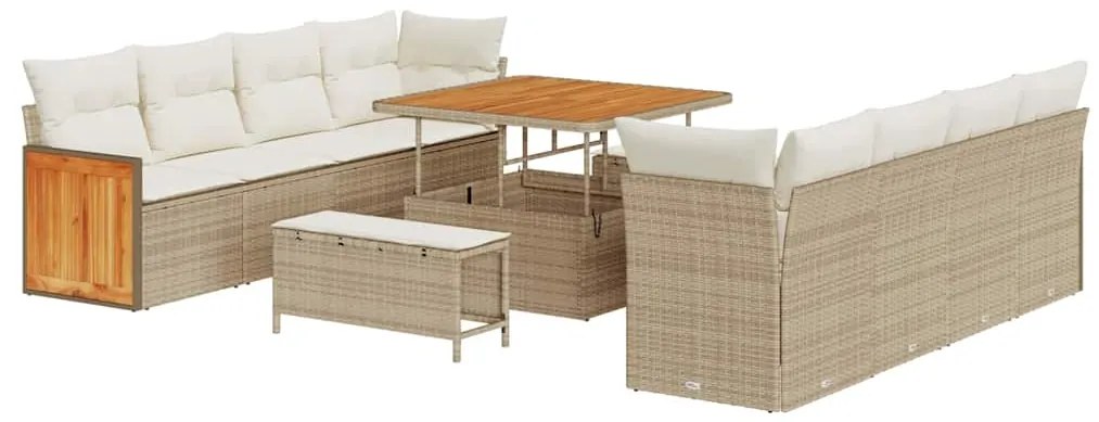 vidaXL Σετ Καναπέ Κήπου 11 pcs μπεζ και κρεμ 100 x 100 x 71 cm