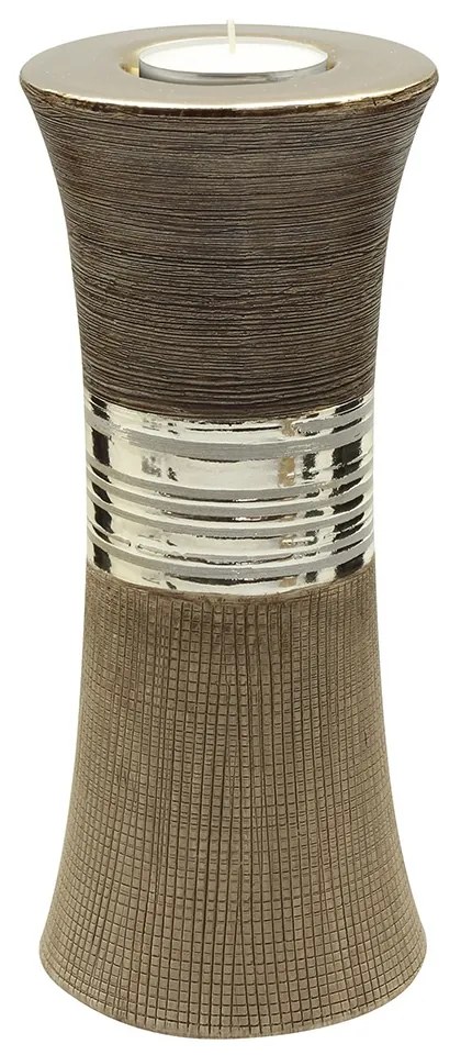 Ρεσώ Θήκη "Bradora" Striped Κεραμικό Beige Brown PU 4 9x9x20.5cm-05161363