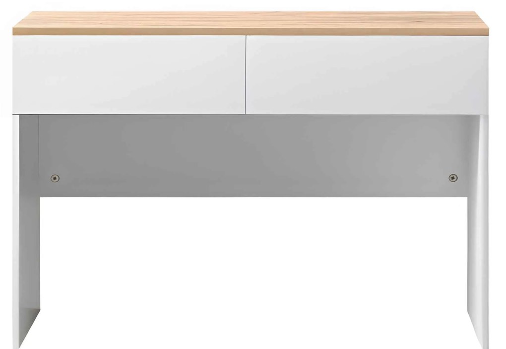Γραφείο εργασίας Beleton pakoworld με συρτάρια mdf σε oak με λευκή απόχρωση 100x50x75εκ