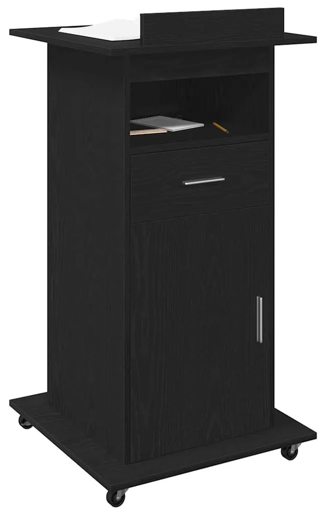 vidaXL Πλατφόρμα Μαύρη δρυς 55 x 55 x 107 cm Επεξεργασμένο ξύλο