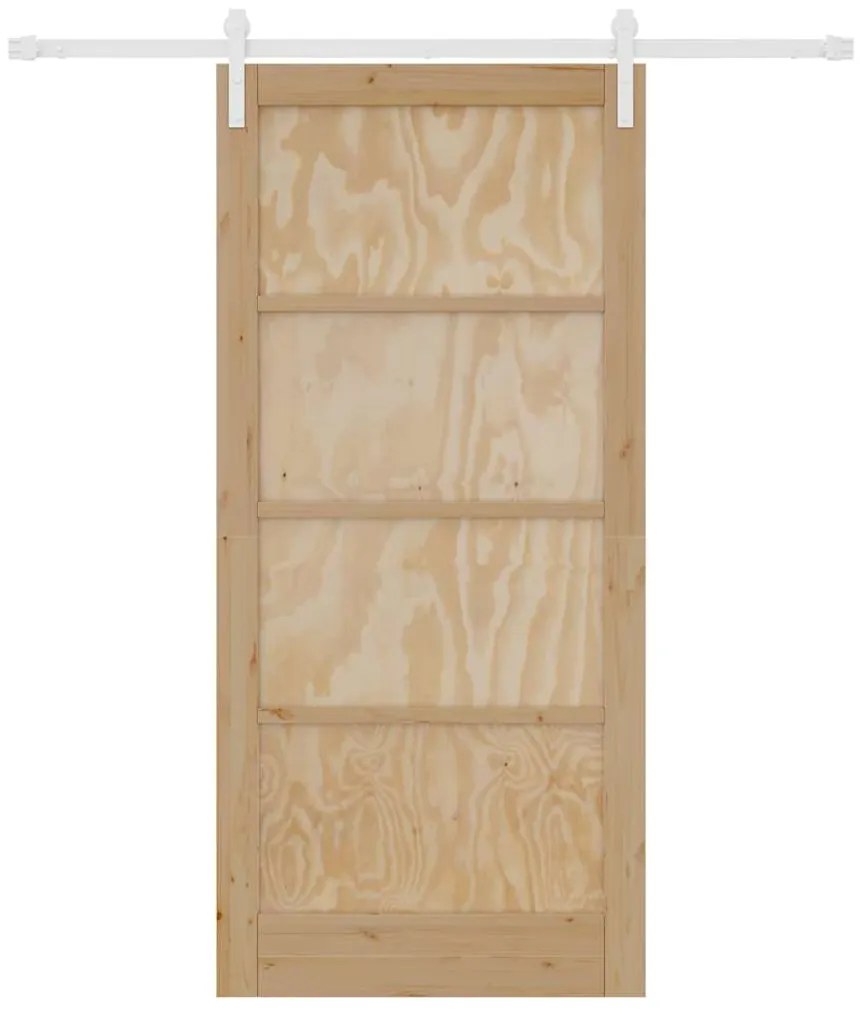 vidaXL Συρόμενη Πόρτα Φυσικό και λευκό 93 x 202 cm