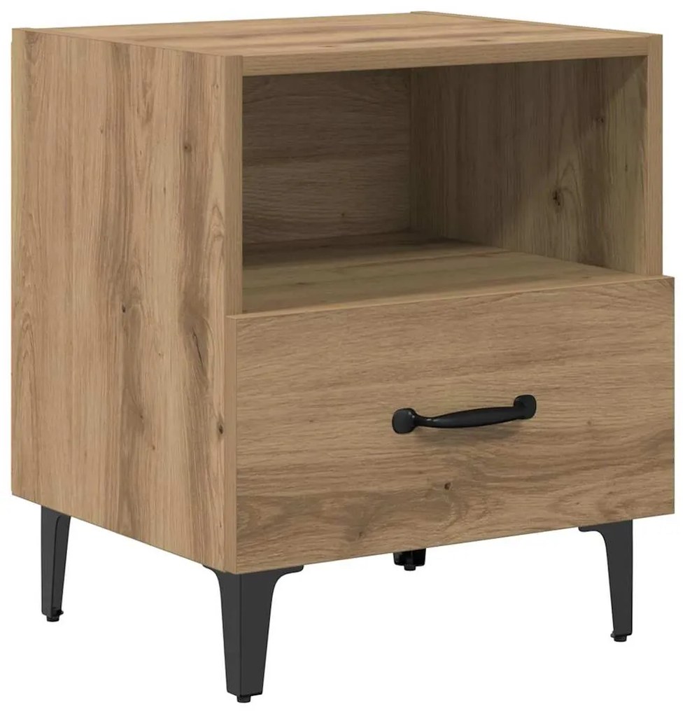 vidaXL Κομοδίνο με συρτάρι 2 pcs artisan δρυς 40 x 35 x 47.5 εκ