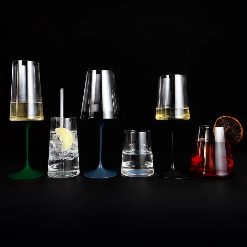Σετ 2 κρυστάλλινων ποτηριών σαμπάνιας Trebonn SplitGlass 2025131, 320 ml, Ø7.8x12.5 cm, Modular system, Κόκκινο