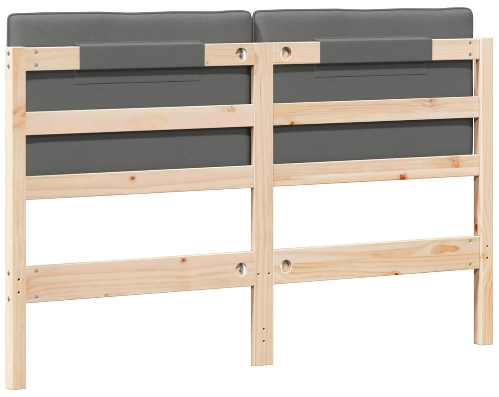 vidaXL Ταπετσαρισμένο κεφαλάρι Καφέ και Ανοιχτό Γκρι 160 cm