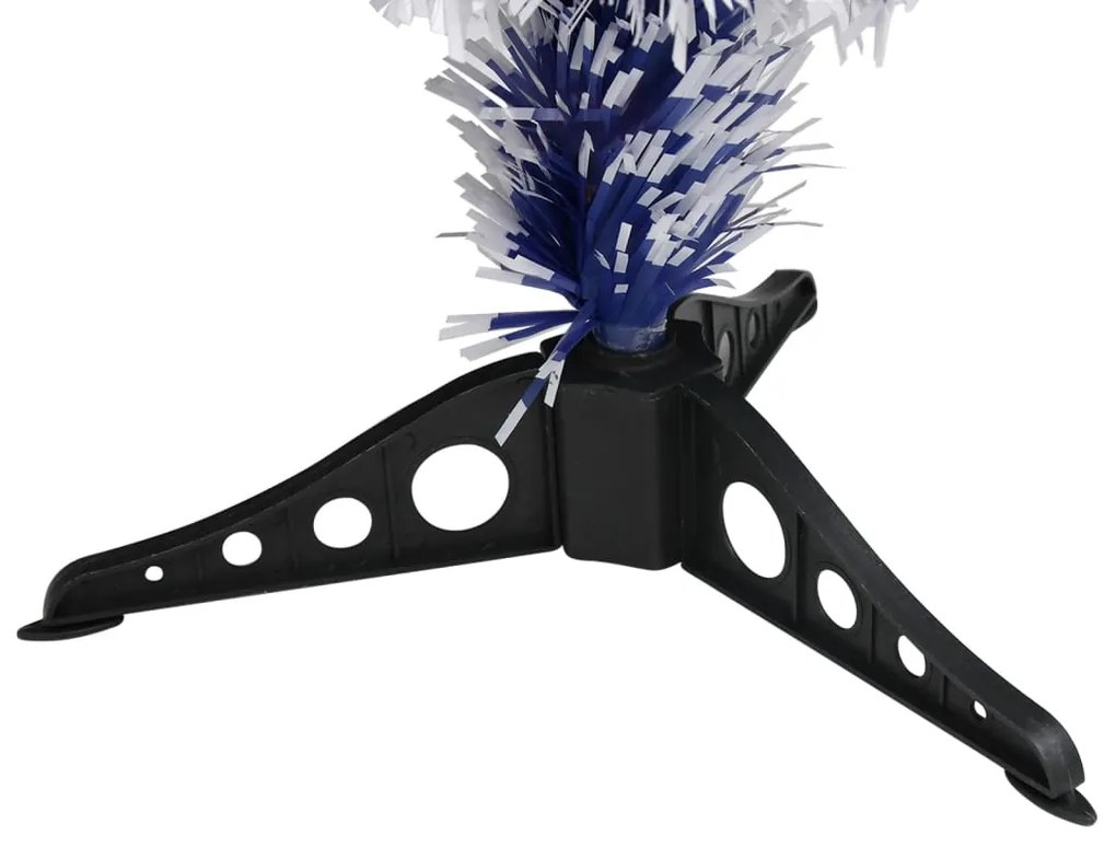 vidaXL Χριστ. Δέντρο Τεχνητό Προφωτισμένο Οπτικές Ίνες Λευκό/Μπλε 64εκ