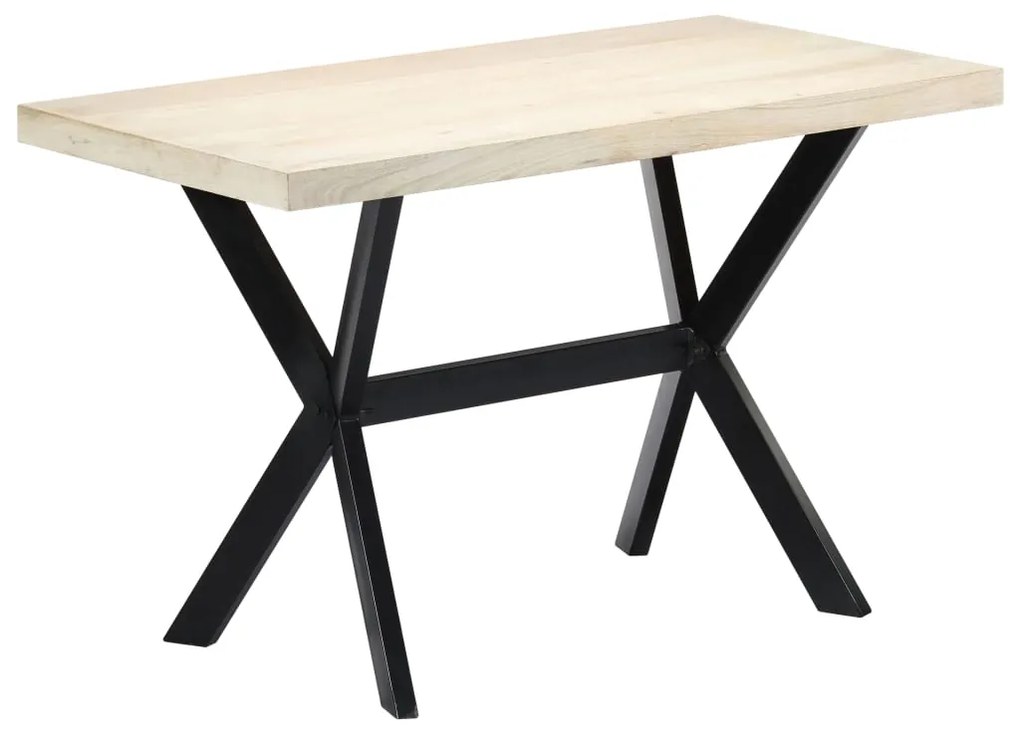 vidaXL Τραπεζαρία Λευκή 120 x 60 x 75 εκ. από Μασίφ Ξύλο Μάνγκο