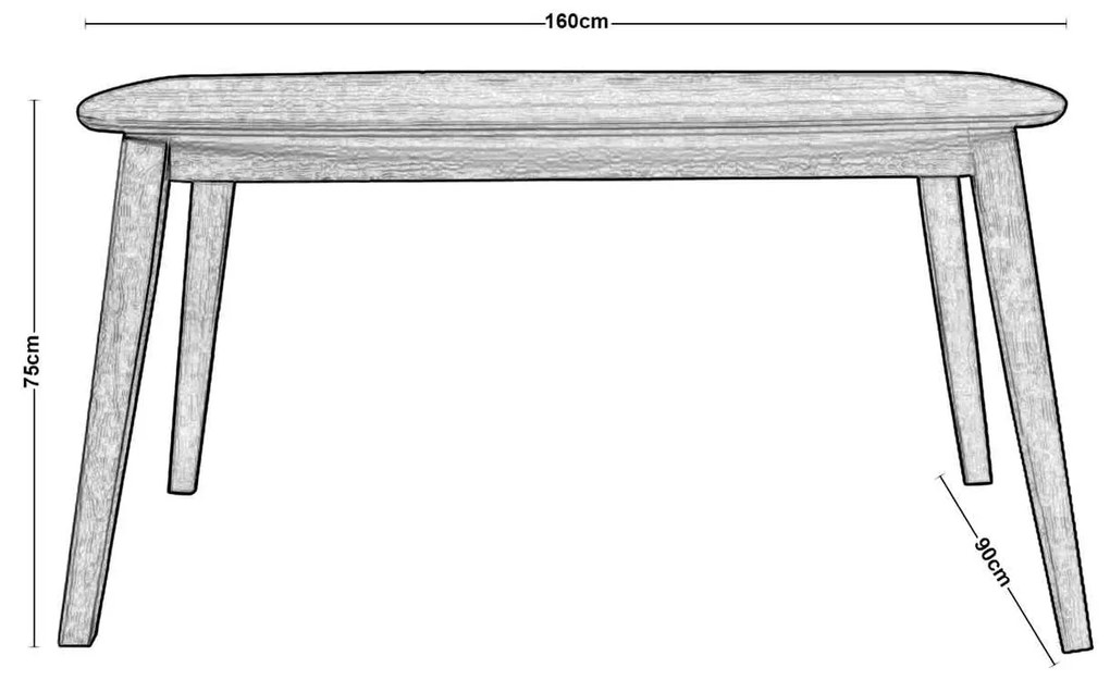 Τραπέζι 160x90cm DOM Απόχρωση Oak