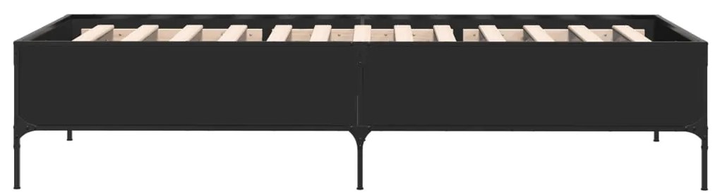 vidaXL Πλαίσιο Κρεβατιού Μαύρο 90 x 200 εκ. Επεξ. Ξύλο & Μέταλλο