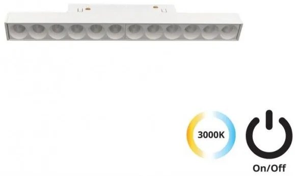 Μαγνητικό Φωτιστικό Ράγας LED 13W IP20 3000K Magnetic Viokef 4244407S Λευκό