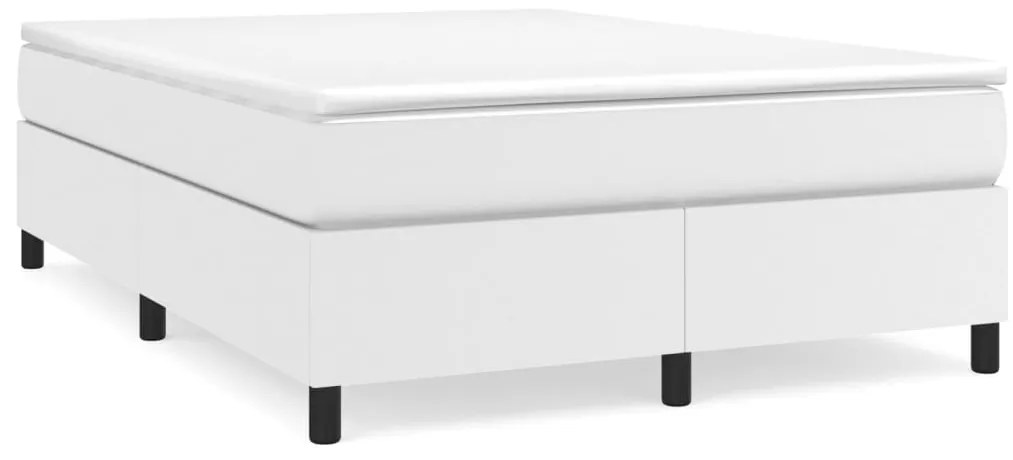 vidaXL Σκελετός Κρεβατιού με Ελατήρια Λευκό 140x200 εκ. από Συνθετικό Δέρμα