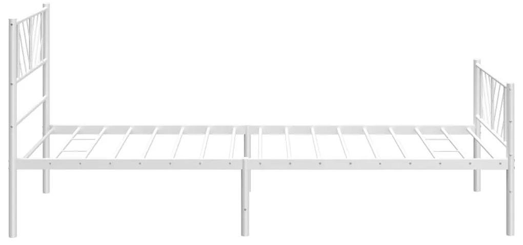 vidaXL Πλαίσιο Κρεβατιού με Κεφαλάρι/Ποδαρικό Λευκό 90x200 εκ. Μέταλλο
