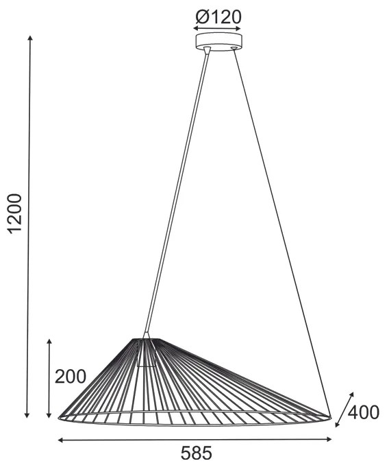 ΚΡΕΜΑΣΤΟ ΦΩΤΙΣΤΙΚΟ 1xE27 CAPPELLO ΧΡΥΣΟ ΜΕΤ/ΚΟ 60Χ40120CM - OD91681PG