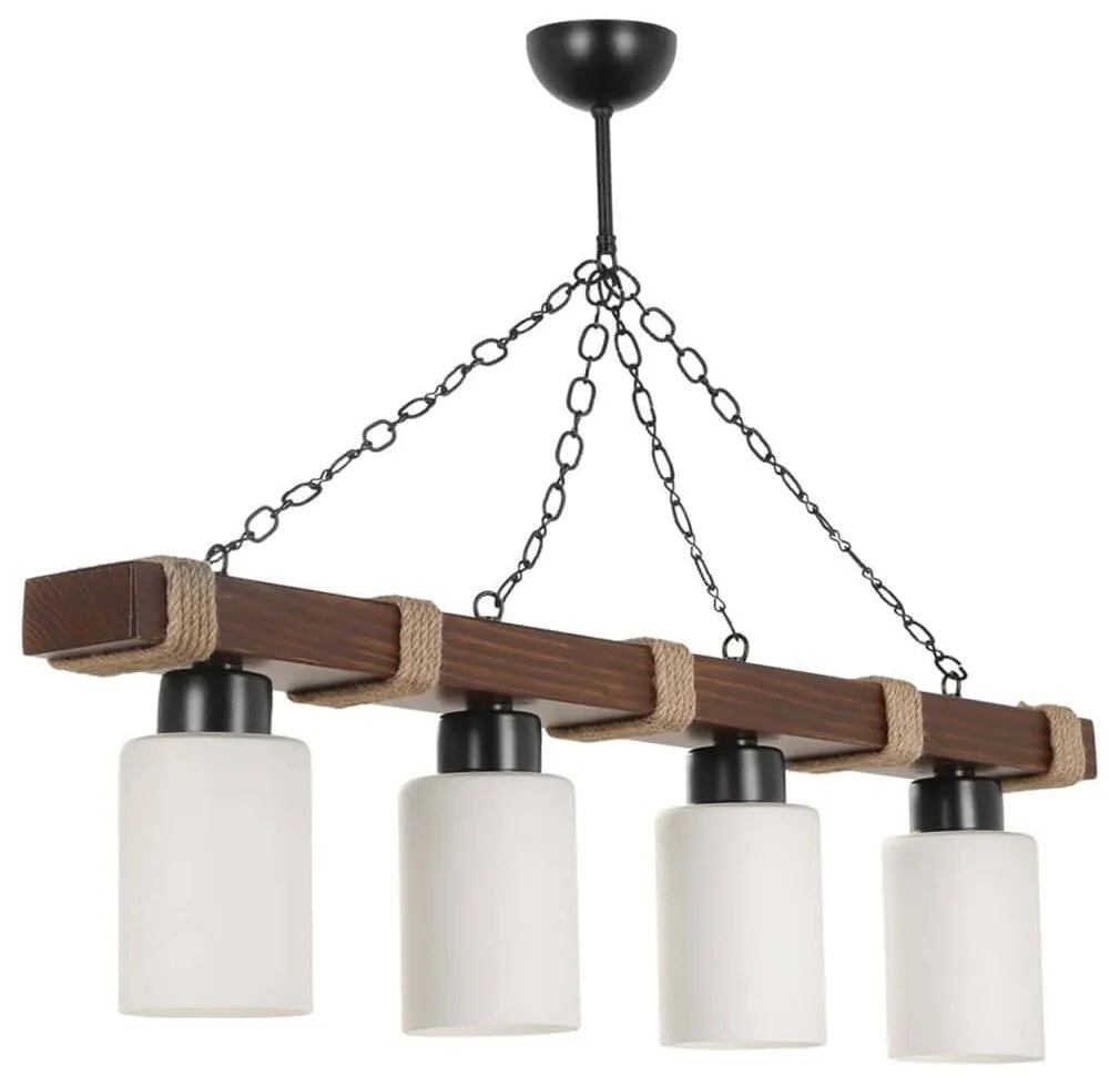 Φωτιστικό Οροφής - Ράγα Jasmin 534LUN3375 85x18x70cm 4xE27 40W Brown-White Opviq