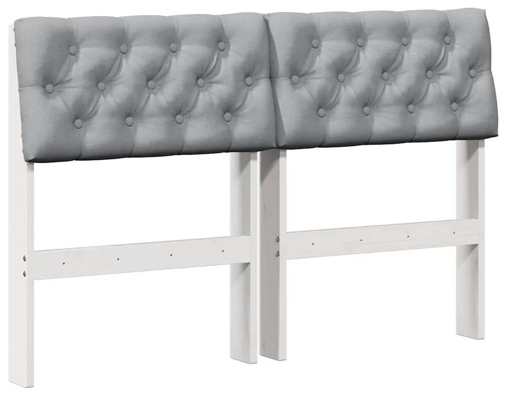 vidaXL Ταπετσαρισμένο κεφαλάρι Ανοιχτό γκρι 120 cm