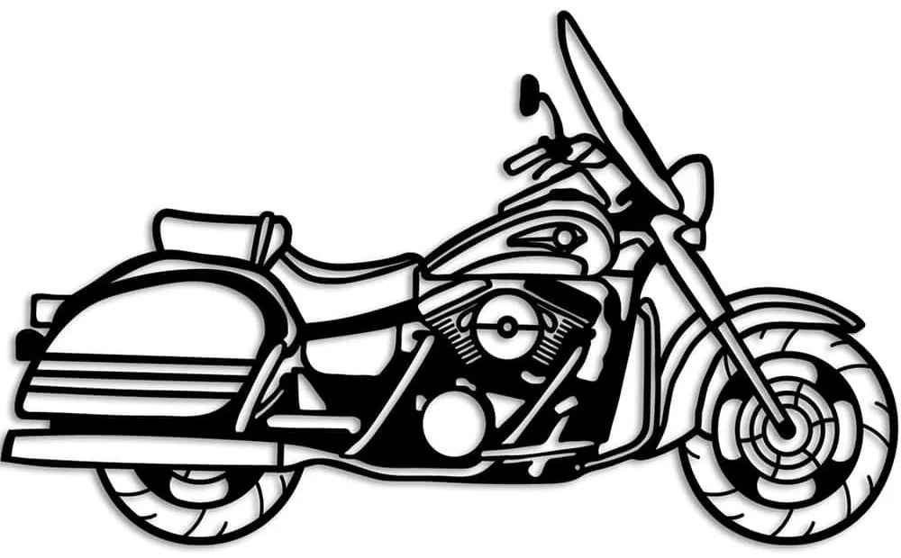 Διακοσμητικό Τοίχου Motorcycle 891TNL3307 90x51cm Black Wallity Μέταλλο
