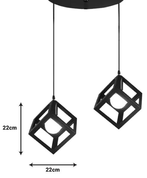 Φωτιστικό οροφής δίφωτο Kibe II μαύρο μέταλλο 48x28 εκ 48x30x28 εκ.