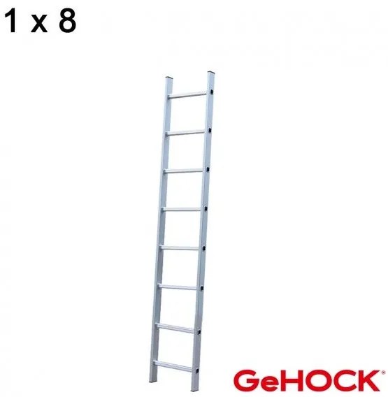 Μονή Σκάλα Αλουμινίου 1 x 8 Σκαλοπάτια 605008 GeHOCK 605008