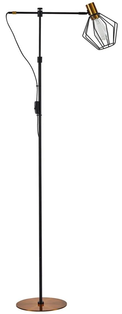 Φωτιστικό Δαπέδου Adept 77-8348 49x25x165cm 1xE27 60W Black-Gold Homelighting Metal