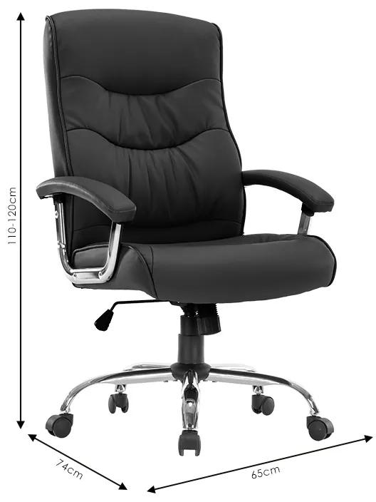 Καρέκλα γραφείου διευθυντή Primrose pakoworld pu γκρι - Τεχνόδερμα - 256-000010