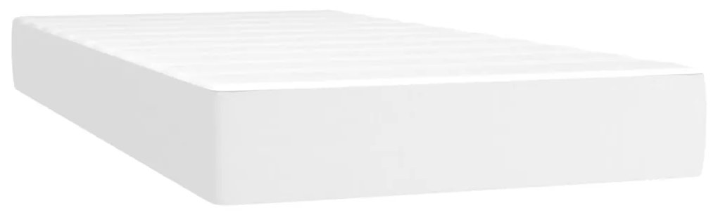 vidaXL Στρώμα με Pocket Springs Λευκό 80x200x20 εκ. Συνθετικό Δέρμα
