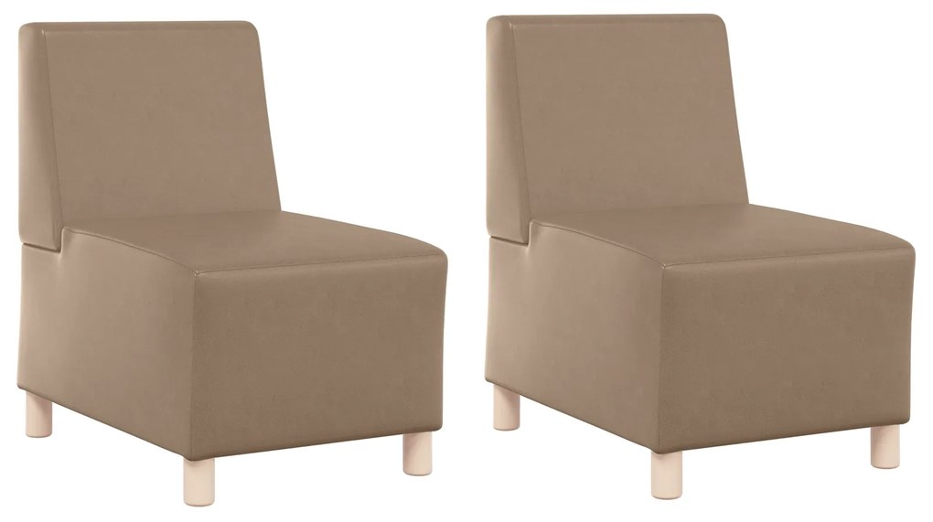 vidaXL Καναπέδες 2 pcs Καπουτσίνο 55 x 74 x 82 εκ. Τεχνητό δέρμα