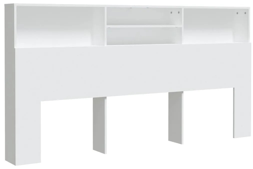 vidaXL Κεφαλάρι Με Αποθηκευτικό Χώρο Λευκό 200 x 19 x 103,5 εκ.