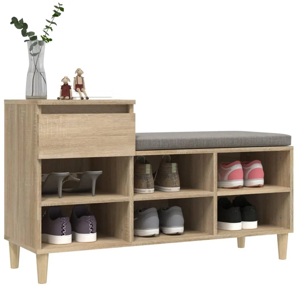vidaXL Παπουτσοθήκη Sonoma Δρυς 102x36x60 εκ. από Επεξεργασμένο Ξύλο
