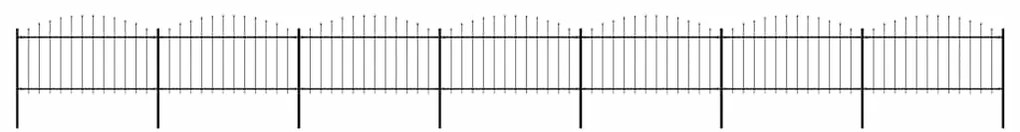 Φράχτης Κήπου με Κορυφή Δόρυ Μαύρος Ατσάλινος 1248 x 150 εκ.