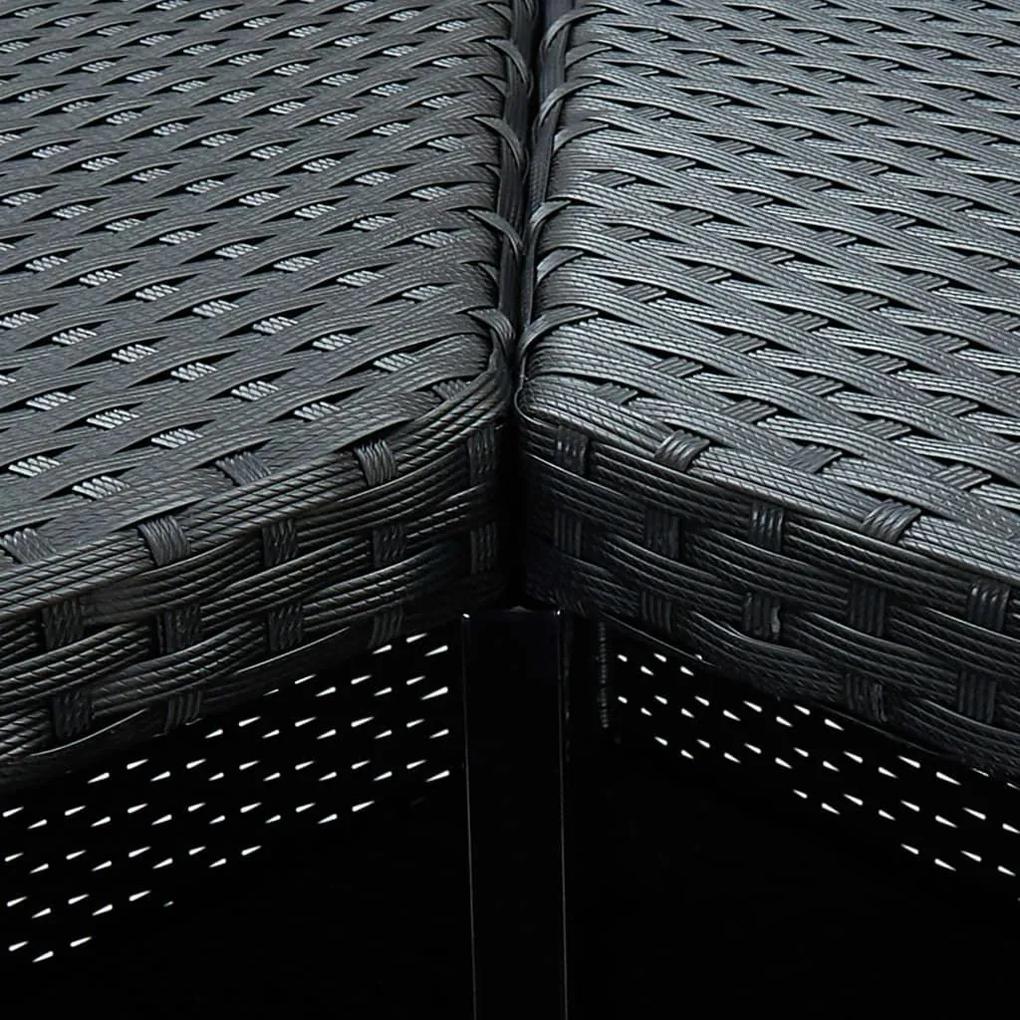 Τραπέζι Μπαρ Γωνιακό Μαύρο 100x50x105 εκ. από Συνθετικό Ρατάν - Μαύρο