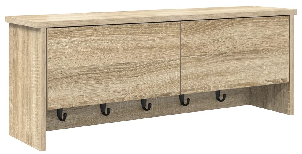 vidaXL Τοίχου Κρεμάστρα Sonoma Δρυς 80 x 20 x 30 cm Επεξεργασμένο ξύλο