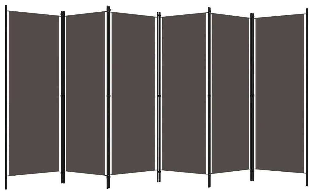 Διαχωριστικό Δωματίου με 6 Πάνελ Ανθρακί 300 x 180 εκ. - Ανθρακί