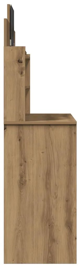 vidaXL Κομοδίνο με καθρέφτη Artisan Oak 96x39x142 cm