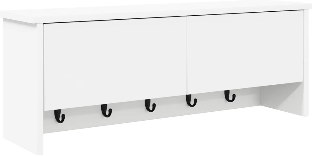 vidaXL Τοίχου Κρεμάστρα Λευκό 80 x 20 x 30 cm Επεξεργασμένο ξύλο